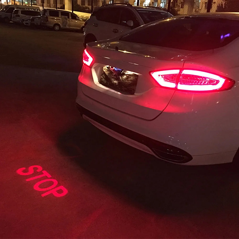 LED Car Laser Fog Light Anti-Collision STOP Taillight Lamp Voiture Rear Warning Signal Projector Auto Assesories